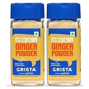 crista dehydrated cochin ginger powder  100 pure amp dried  powdered saunth  zero added colours fillers additives amp preservatives  farm fresh  pack of 2-40 gms each
