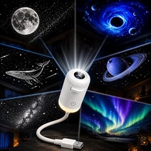 criyale 2-in-1 galaxy projector night light usb portable starry sky night light projector for bedroom mini led nightlight wall lamp for kids amp adults dreamy ceiling decor 6-slide