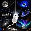 CRIYALE 2-in-1 Galaxy Projector Night Light, USB Portable Starry Sky Night Light Projector for Bedroom, Mini LED Nightlight Wall Lamp for Kids &amp; Adults, Dreamy Ceiling Decor (6-Slide)