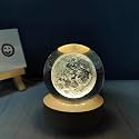 CRIYALE 3D Deer Crystal Ball Night Lamp Warm Light-Compact USB Wall Charger Galaxy Crystal Lamp for Home Decoration, Birthday, Christmas, Astronomy Space Gifts for Boys Girls - (Deer), led