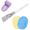 CRIYALE Facial Headbands and Face Pack Brush and Face Cleaning Sponges- Multicolour, 1 Pc Facial Band, 1 Pc Face Pack Applying Brush, 1 Pc Face Cleaning Sponge