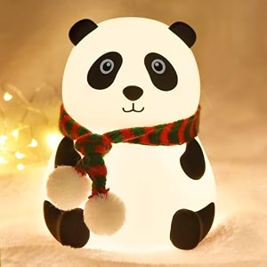 criyale panda night lamp panda lover touch silicone lamp 7 colour changing light for decor kids kawaii aesthetic bedroom usb rechargeable valentine birthday gift for girls and boys panda lamp