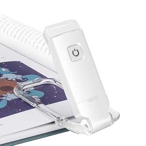 criyale plastic book lamp for students reading with usb charging port rechargeable led study light with clip 3 light modes clip-on portable amp eye-friendly white
