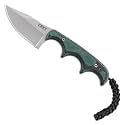 CRKT Minimalist Bowie Outdoor Fixed Blade Knife with Sheath, Green, 2387