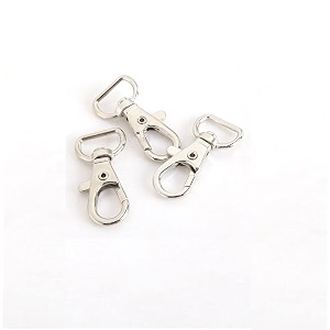 croatia 06 pack - premium metal lobster claw clasps - 12 mm heavy wide - d ring - 360 swivel trigger snap hooks silver