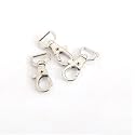 Croatia 06 Pack - Premium Metal Lobster Claw Clasps - 12 MM (Heavy) Wide - D Ring - 360 Swivel Trigger Snap Hooks (Silver)