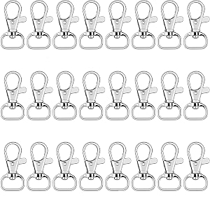 croatia 20 pack - premium metal lobster claw clasps - 12 inch wide - d ring - 360 swivel trigger snap hooks silver