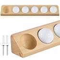 CroBlissful 1 Pack Golf Ball Display Case 1 Tier Wall Mounted Natural Wood
