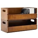 CroBlissful 2 Set Wooden CD Storage Box,Holds 72 Standard CDs(36 Each)