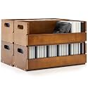 CroBlissful 4 Set Wooden CD Storage Box,Holds 144 Standard CDs(36 Each)