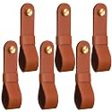 CroBlissful Brown 6 Pcs Leather Curtain Rod Holder Curtain Rod Bracket