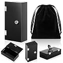 CroBlissful Lock Casino Box with Key & Money Slot, Pocket Sized, Black