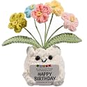 Crochet Forget Me Not Flower Pot Birthday Gifts for Women