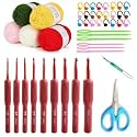 Crochet Hook Set Ergonomic Soft Grip Handles