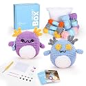 CrochetBox 2 PCS Axolotl Crochet Kit for Beginners, Adults and Teen