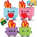 Crochet Kit for Beginners, 4PCS Dumpster Fire Crochet Starter Kit