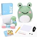 CrochetBox Frog Crochet Kit for Beginners, Easy Craft for Adults