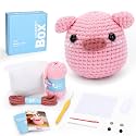 CrochetBox Pig Complete Crochet Kit for Beginners, Easy Craft for Adults