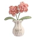 Crochet Paris Polyphylla Flower Pot Handmade Knitted Desk Decor Pink Potted Plant for Home Office
