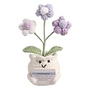 Crochet Sympathy Gifts for Loss of Loved One – Send Sympathy Crochet Puff Flower Potted Plant with Comfort Card – Bereavement, Grief Support Gift Idea for Grandpa Grandma Mom Dad Women Friends