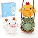 CrochetBox Animal Swing Crochet Kit for Beginners, Easy Craft for Adults