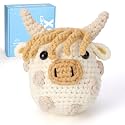 CrochetBox Polka Dot Highland Cow Crochet Kit for Beginners, Adults