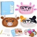 CrochetBox Snowman Eyeglass Holder Crochet Kit for Beginners, Adults