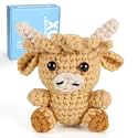 CrochetBox Highland Cow Crochet Kit for Beginners, Easy Craft for Adults