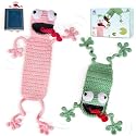 Crochetta Crochet Kit for Beginners, Amigurumi Crocheting Animals Kits w Step-by-Step Video Tutorials, Knitting Starter Pack for Adults and Kids, 2 Book Frog Familly (40%+ Yarn Content)