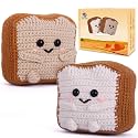 Crochetta Crochet Kit for Beginners, Amigurumi Crocheting Animals Kits w Step-by-Step Video Tutorials, Knitting Starter Pack for Adults, Jumbo 2 Breads Familly (40%+ Yarn Content)