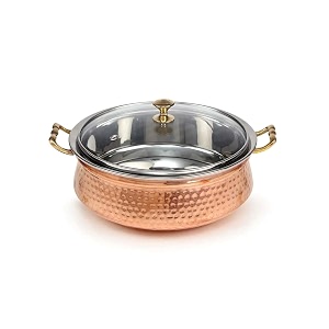crockery wala and company copper handi bowl with lid 500ml copper