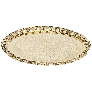 crockery wala and company flower design brass plate thali brass plate serving plate thali dinnerware decorative tableware  1434 inch
