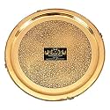 Crockery Wala and Company Flower Design Brass Plate Thali Brass Plate Serving Plate Thali Dinnerware Decorative Tableware | 16" Inch