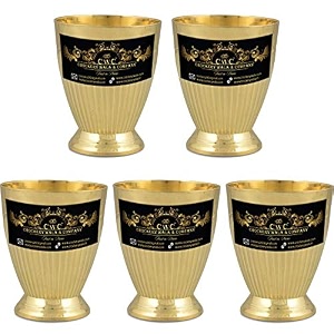 crockery wala and company pure brass lining goblet glasses for serving amp drinking water tumblers 300 ml - 2pcs