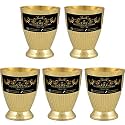 Crockery Wala and Company Pure Brass Lining Goblet Glasses for Serving &amp; Drinking Water Tumblers 300 ML - 2Pcs