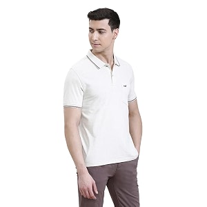 CROCODILE Men Solid Slim Fit Polo T-Shirt