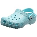Crocs Unisex-Child Classic Glitter Clogs | Sparkly Shoes for Kids, Ice Blue, 2 Little Kid