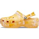 Crocs Women's Classic Graphic Platform Clogs, Platform Shoes, Orange Sorbet, 6 Women