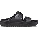 Crocs Unisex-Adult Classic Cozzzy Sandals, Fuzzy Slippers and Slides Black/Black,9 Men/11 Women