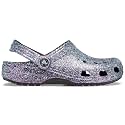 Crocs Unisex-Adult Classic Sparkly Clog, Metallic and Glitter Shoes, Black/Multi, 11 Men