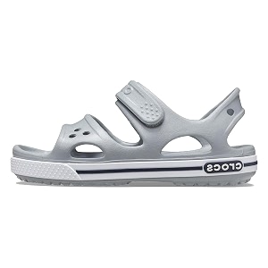 crocs kids39 crocband ii toddler sandal  comfortable slip on shoes for kids light greynavy 3 us little kid