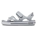 Crocs Kids' Crocband II Toddler Sandal | Comfortable Slip On Shoes for Kids, Light Grey/Navy, 3 US Little Kid