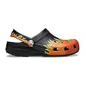 Crocs Unisex Classic Clogs with Patterns and Graphics (Little Kid/Big Kid) Black/Multi Flames 4 Medium