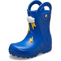 Crocs Unisex-Child Handle It Rain Boots, Blue Bolt, 1 Little Kid