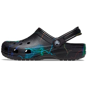 crocs unisex adult blacklightning bolts classic clog 206868-0gz