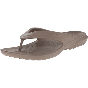 crocs classic flip walnut flip-flops - m8w10 202635