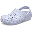 Crocs Unisex-Child Classic Clogs with Floral Cut Out Design, Kids and Toddler Shoes