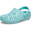 Crocs Unisex-Child Classic Clogs with Floral Cut Out Design, Kids and Toddler Shoes