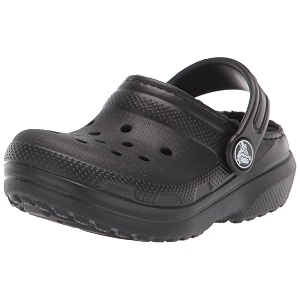 crocs unisex-child classic lined clog blackblack 11 little kid