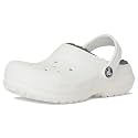 Crocs Kids Classic Lined Clog, White/Grey, 1 US Big Kid